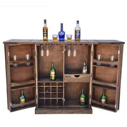 wood bar cabinet walnut