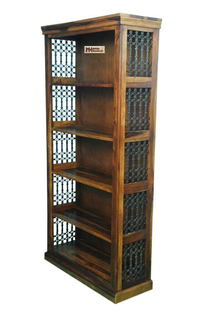 Iron grill sheesham solid wood book shelf 6-3 provincial teak - Image 2