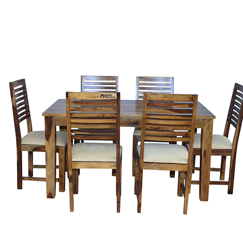 Square Sheesham Solid Wood Dining With 6 Chair 5-3 Provincial Teak - Image 2
