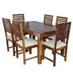 Square Sheesham Solid Wood Dining With 6 Chair 5-3 Provincial Teak - Image 3