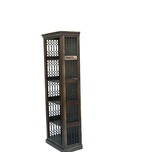 Iron grill sheesham solid wood book shelf 6-2 warm chestnut - Image 6