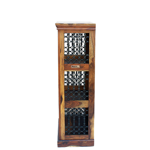 Iron grill sheesham solid wood book shelf 4-2 provincial teak - Image 4