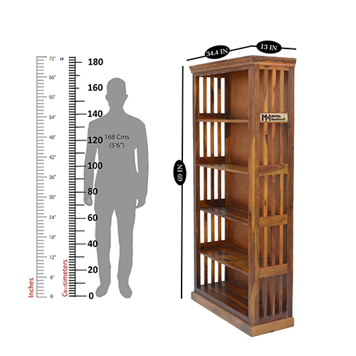 Sheesham solid wood book shelf 6-3 mapple honey - Image 3