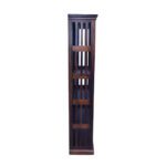 Iron grill sheesham solid wood book shelf 6-3 natural brown - Image 4