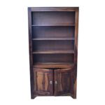 Sheesham solid wood book shelf with two door 6-3 natural brown