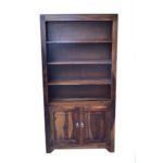 Sheesham solid wood book shelf with two door 6-3 natural brown - Image 5