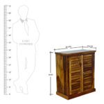 Sheesham solid wood shoes cabinet-a provincial teak - Image 9