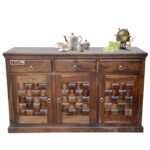 Wooden wave sheesham solid wood side board cabinet provincial teak