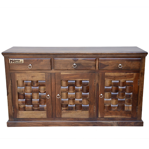 Wooden wave sheesham solid wood side board cabinet provincial teak - Image 9