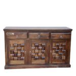Wooden wave sheesham solid wood side board cabinet provincial teak - Image 6