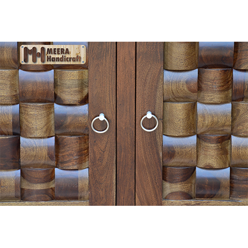 Wooden wave sheesham solid wood side board cabinet provincial teak - Image 5