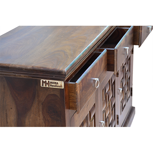 Wooden wave sheesham solid wood side board cabinet provincial teak - Image 3