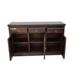 Wooden panel sheesham solid wood side board cabinet walnut - Image 2