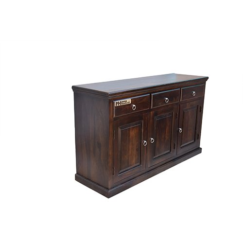Wooden panel sheesham solid wood side board cabinet walnut - Image 4