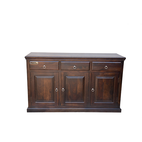 Wooden panel sheesham solid wood side board cabinet walnut - Image 7