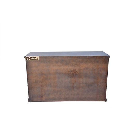 Wooden panel sheesham solid wood side board cabinet walnut - Image 9