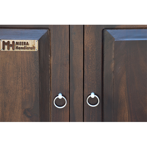 Wooden panel sheesham solid wood side board cabinet walnut - Image 10