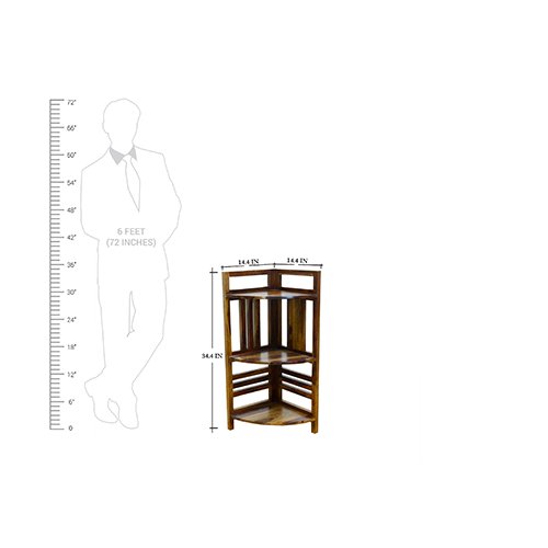 Sheesham solid wood display corner wall shelf provincial teak - Image 6