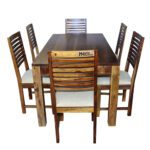 Diamond Sheesham Solid Wood Dining With 6 Chair 6-3 Provincial Teak - Image 2