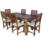 Diamond Sheesham Solid Wood Dining With 6 Chair 6-3 Provincial Teak - Image 4