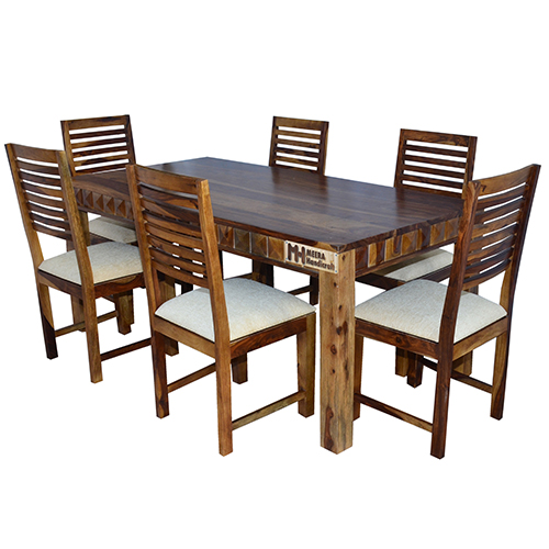 Diamond Sheesham Solid Wood Dining With 6 Chair 6-3 Provincial Teak - Image 4