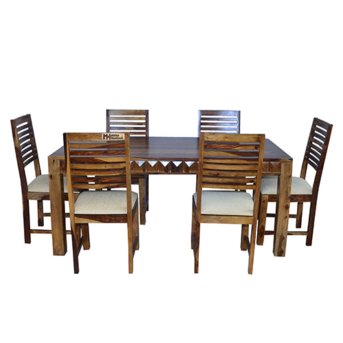 Diamond Sheesham Solid Wood Dining With 6 Chair 6-3 Provincial Teak - Image 5