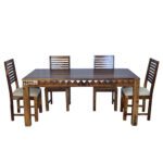 Diamond Sheesham Solid Wood Dining With 6 Chair 6-3 Provincial Teak - Image 7