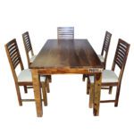 Square Sheesham Solid Wood Dinig With 6 Chair 6-3 Provincial Teak