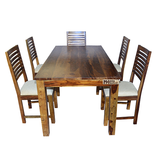 Square Sheesham Solid Wood Dinig With 6 Chair 6-3 Provincial Teak - Image 1