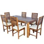 Square Sheesham Solid Wood Dinig With 6 Chair 6-3 Provincial Teak - Image 4