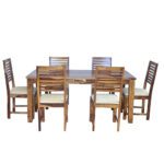 Square Sheesham Solid Wood Dinig With 6 Chair 6-3 Provincial Teak - Image 5