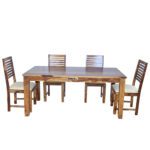 Square Sheesham Solid Wood Dinig With 6 Chair 6-3 Provincial Teak - Image 7