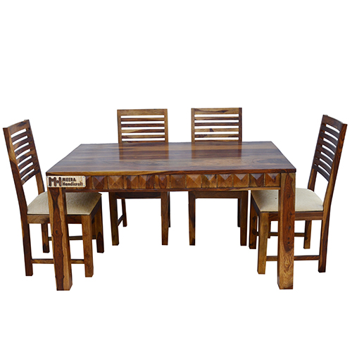 Diamond Sheesham Solid Wood Dining With 6 Chair 5-3 Provincial Teak - Image 2