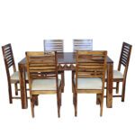 Diamond Sheesham Solid Wood Dining With 6 Chair 5-3 Provincial Teak - Image 3