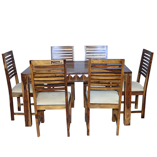 Diamond Sheesham Solid Wood Dining With 6 Chair 5-3 Provincial Teak - Image 3