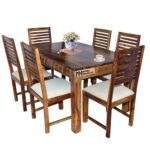 Diamond Sheesham Solid Wood Dining With 6 Chair 5-3 Provincial Teak - Image 5