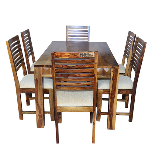 Diamond Sheesham Solid Wood Dining With 6 Chair 5-3 Provincial Teak - Image 6