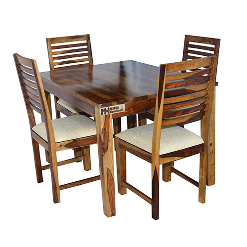 Diamond Sheesham Solid Wood Dining With 4 Chair 4-3 Provincial Teak - Image 6
