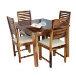 Diamond Sheesham Solid Wood Dining With 4 Chair 4-3 Provincial Teak - Image 5