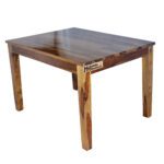 Square Sheesham Solid Wood Dining With 4 Chair 4-3 Provincial Teak - Image 7