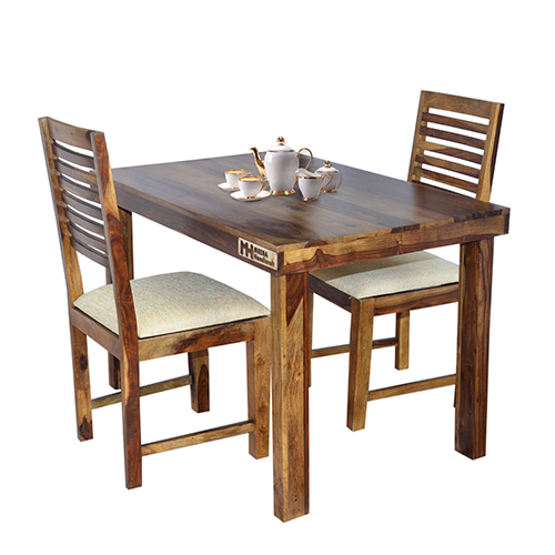 Square Sheesham Solid Wood Dining With 2 Chair 4-2 Provincial Teak - Image 1