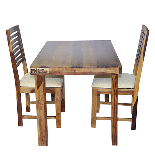 Square Sheesham Solid Wood Dining With 2 Chair 4-2 Provincial Teak - Image 9