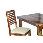 Square Sheesham Solid Wood Dining With 2 Chair 4-2 Provincial Teak - Image 8