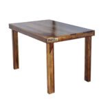 Square Sheesham Solid Wood Dining With 2 Chair 4-2 Provincial Teak - Image 5