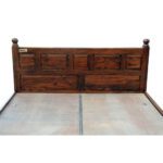 Wooden Panel Sheesham Solid Wood Bed With Storage-king Size Natural Brown - Image 6