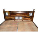Iron Grill Sheesham Solid Wood Bed - King Size Provincial Teak - Image 4