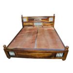 Iron Grill Sheesham Solid Wood Bed - King Size Provincial Teak - Image 5