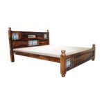 Iron Grill Sheesham Solid Wood Bed - King Size Provincial Teak - Image 6