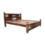 Iron Grill Sheesham Solid Wood Bed - King Size Provincial Teak - Image 7