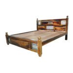 Iron Grill Sheesham Solid Wood Bed - King Size Provincial Teak - Image 8